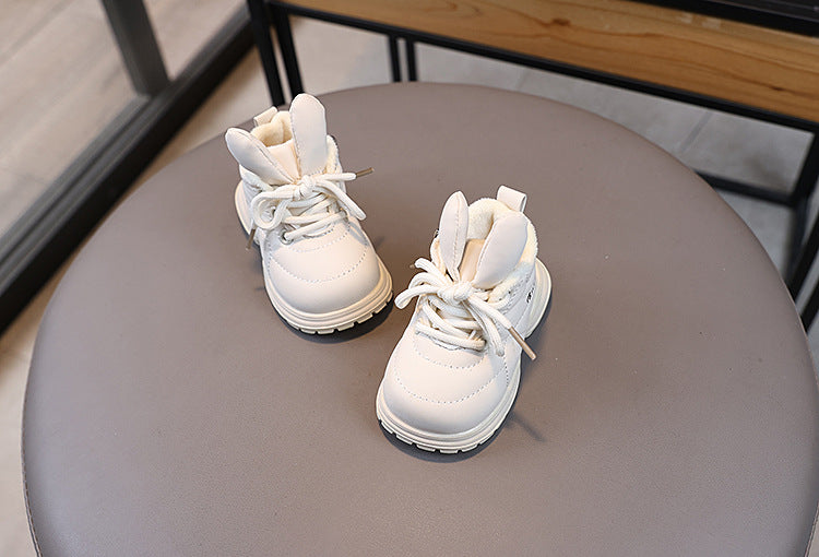 حذاء  شتوي ناعم بتصميم أرنوب لطيف بأذنين بارزتين