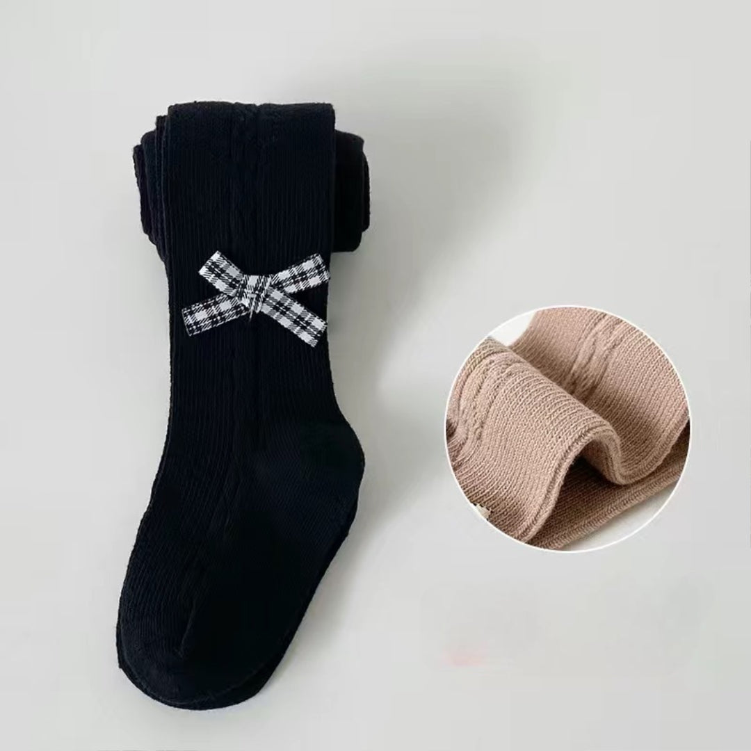 Calcetines largos y cálidos con diseño de lazo clásico