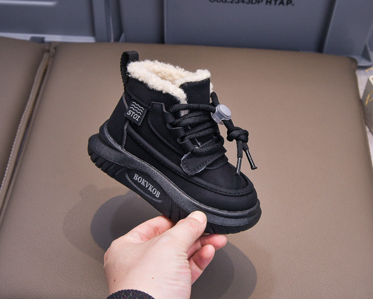 حذاء شتوي دافئ بطانة فرو فاخرة مناسب لفصل شتاء