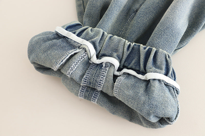 Conjunto de 3 piezas: camiseta de algodón, camisa de cuadros y pantalón vaquero