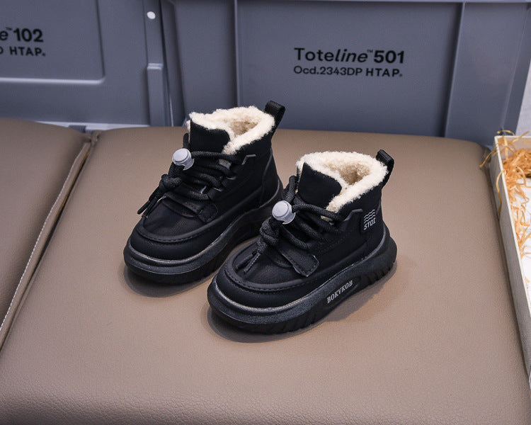 حذاء شتوي دافئ بطانة فرو فاخرة مناسب لفصل شتاء