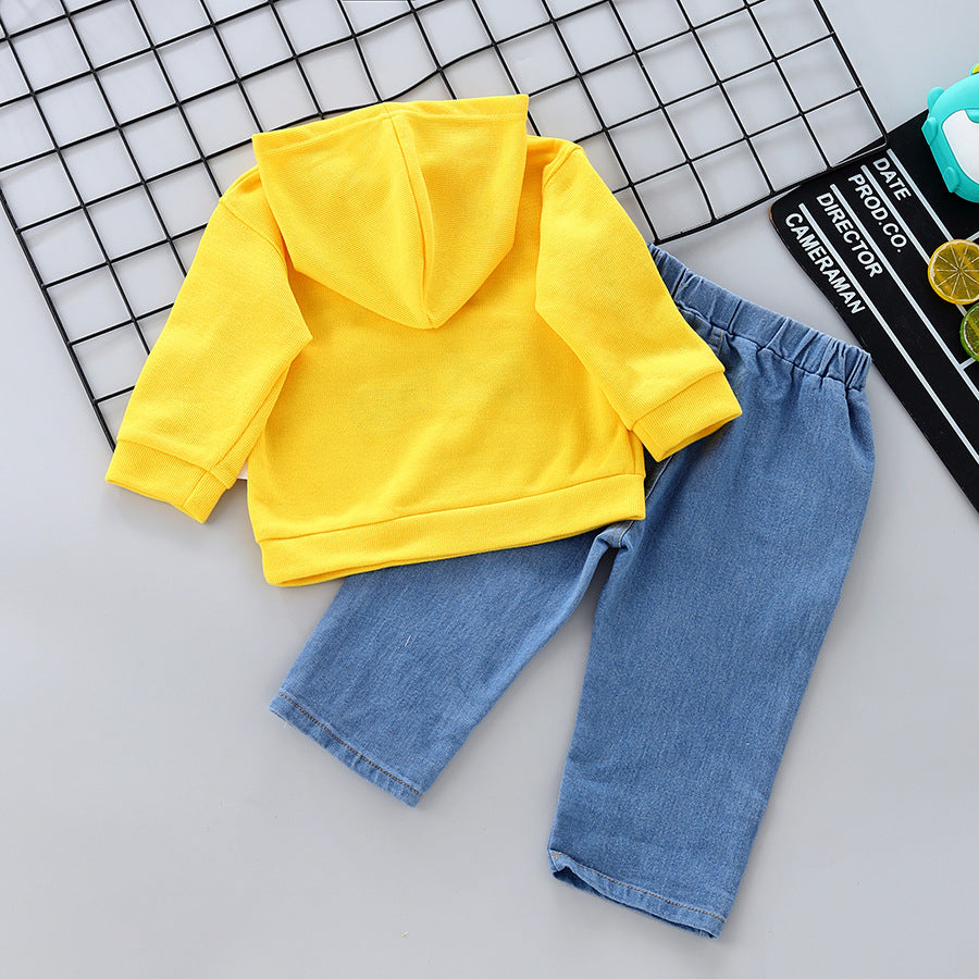 Conjunto de 2 piezas: sudadera con capucha y pantalón vaquero