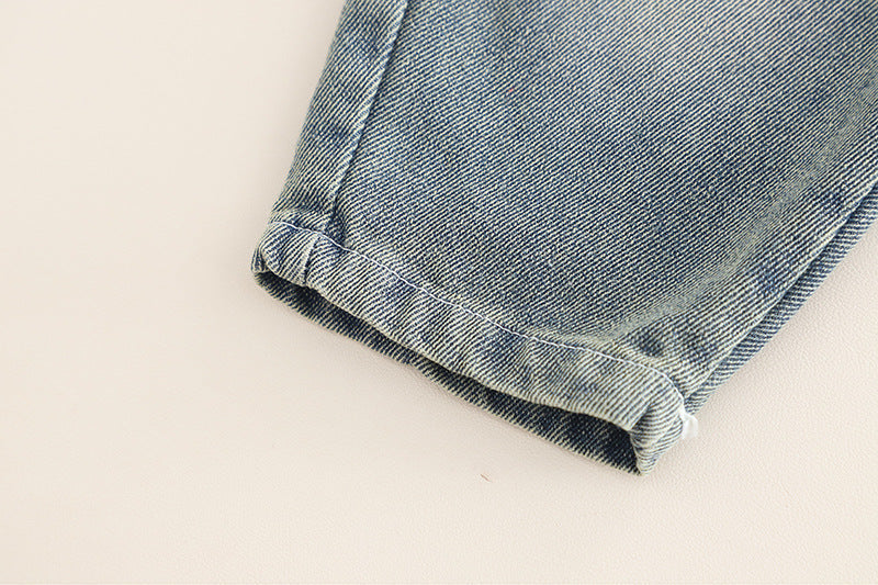 Conjunto de 3 piezas: camiseta de algodón, camisa de cuadros y pantalón vaquero