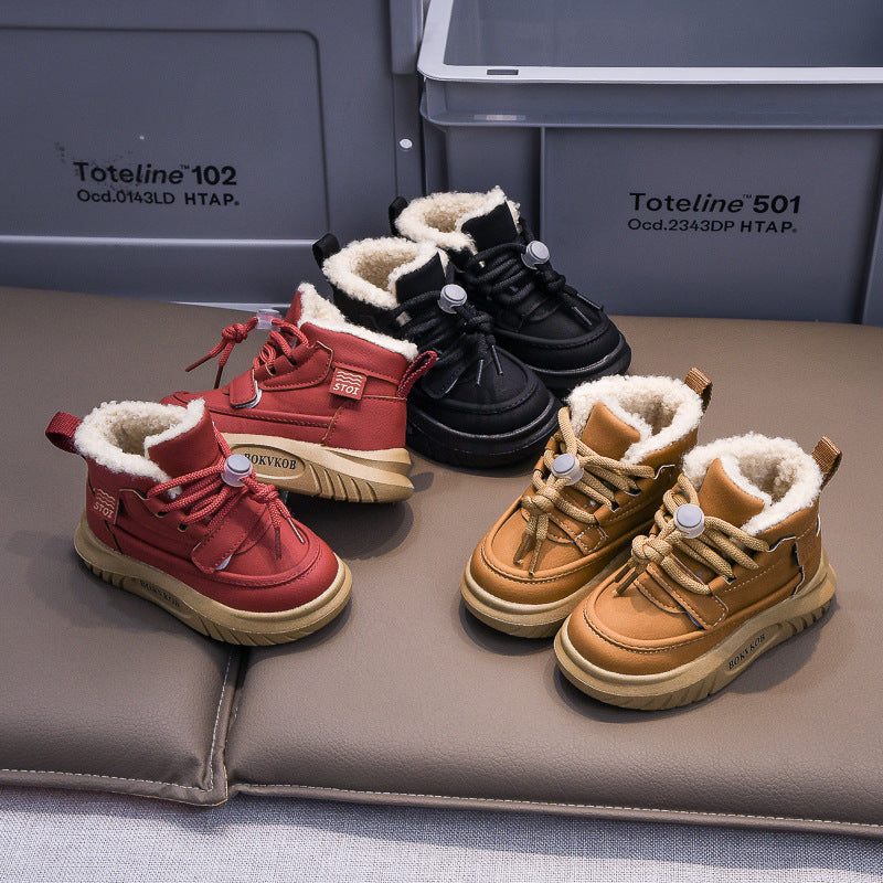 حذاء شتوي دافئ بطانة فرو فاخرة مناسب لفصل شتاء