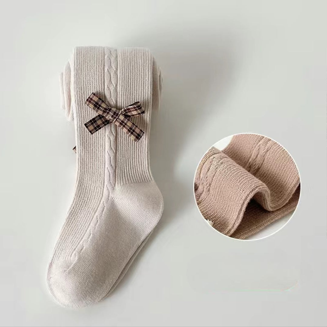 Calcetines largos y cálidos con diseño de lazo clásico