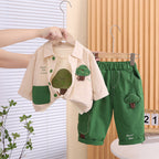 Conjunto de 3 piezas: camisa de botones, camiseta interior y pantalón