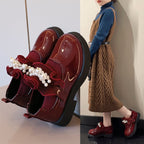 حذاء بناتي بتصميم كلاسيكي لامع