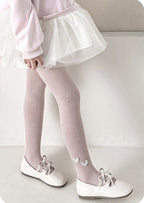 Calcetines de algodón para niñas decorados con corazones de cristal brillantes