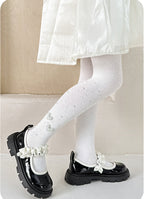 Calcetines de algodón para niñas decorados con corazones de cristal brillantes