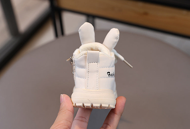 حذاء  شتوي ناعم بتصميم أرنوب لطيف بأذنين بارزتين