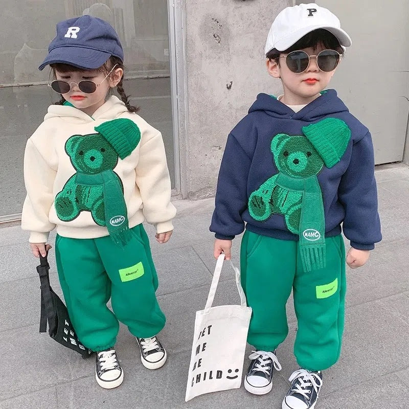 Conjunto de invierno de 2 piezas para niños con diseño de osito en 3D