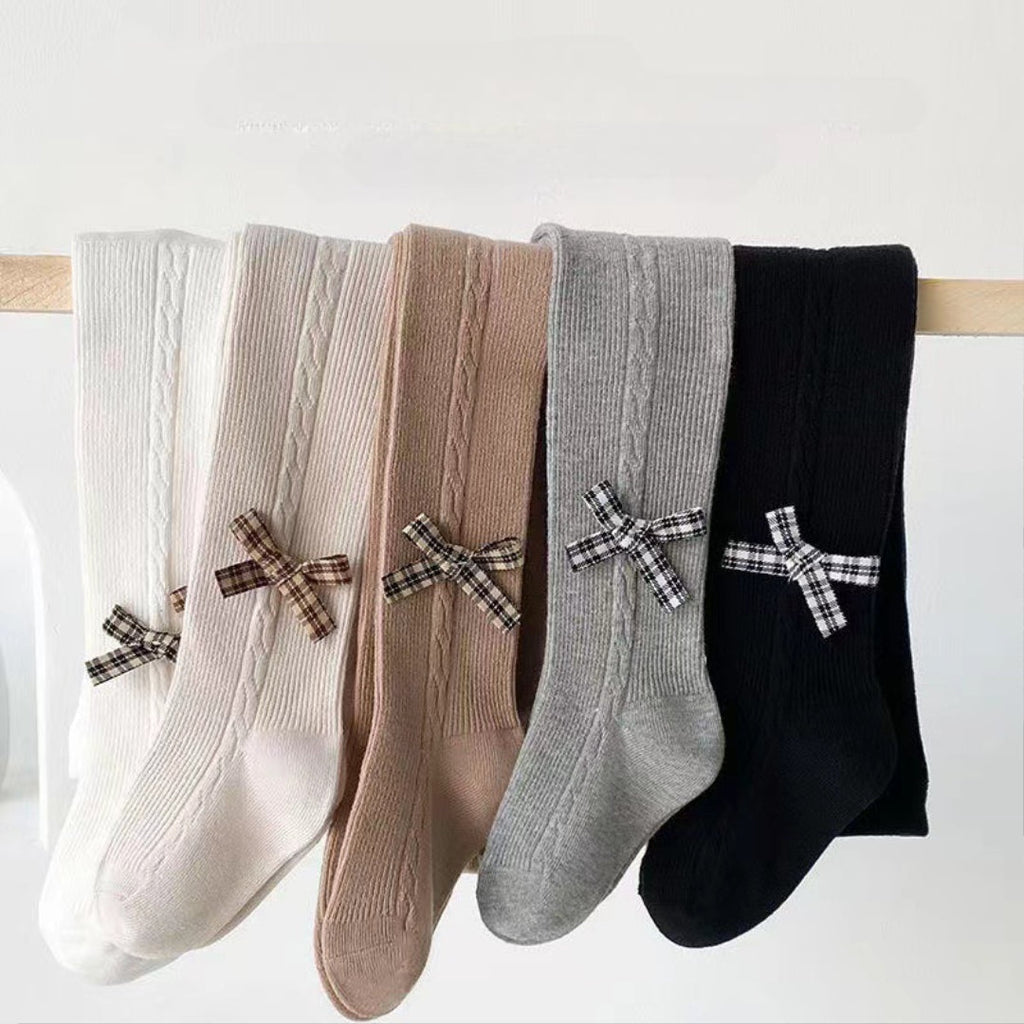 Calcetines largos y cálidos con diseño de lazo clásico