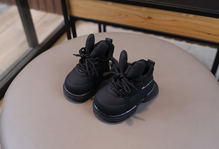 حذاء  شتوي ناعم بتصميم أرنوب لطيف بأذنين بارزتين