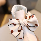 Botas de invierno elegantes con diseño de lazo de tela con lunares