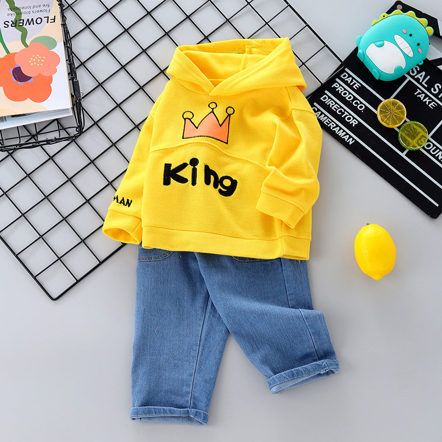 Conjunto de 2 piezas: sudadera con capucha y pantalón vaquero