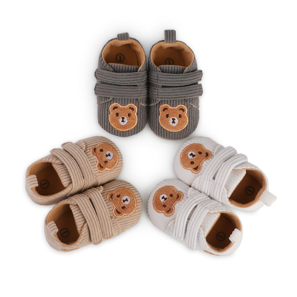 حذاء مواليد قماشي مطرّز بتصميم كرتوني