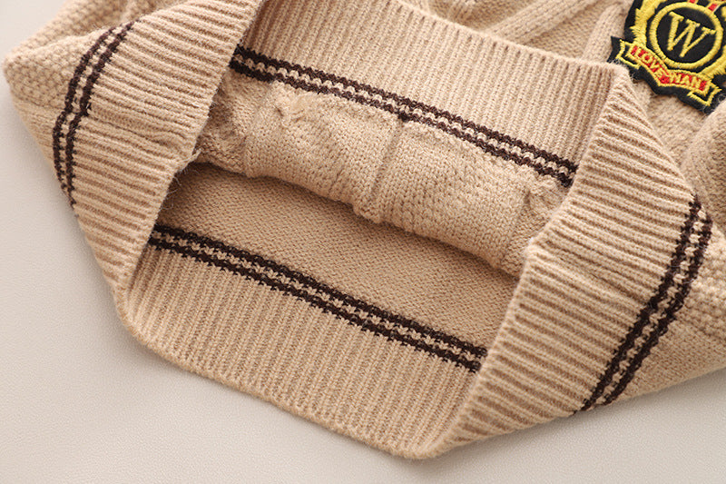 Conjunto clásico de 3 piezas: chaleco de lana, camisa de manga larga y pantalón