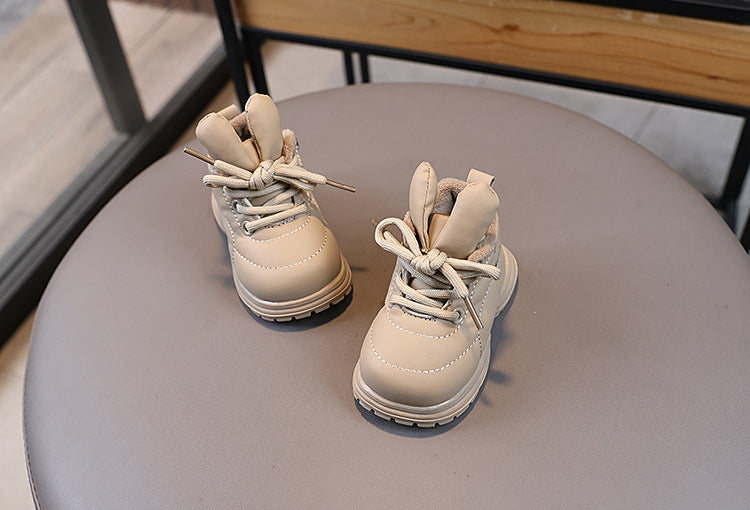 حذاء  شتوي ناعم بتصميم أرنوب لطيف بأذنين بارزتين