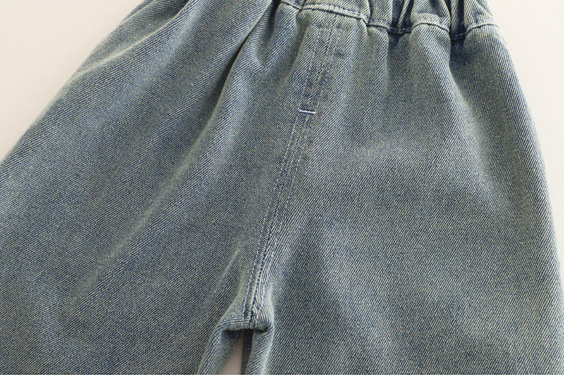 Conjunto de 3 piezas: camiseta de algodón, camisa de cuadros y pantalón vaquero