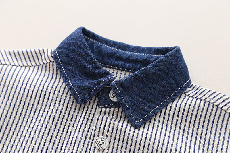 Conjunto de 3 piezas: camisa, camiseta interior y pantalón vaquero