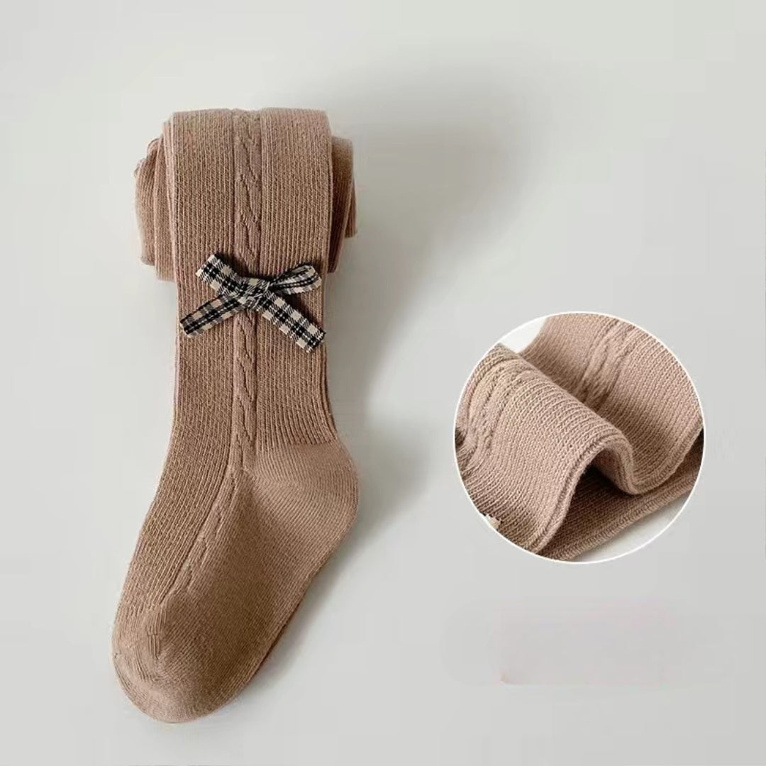 Calcetines largos y cálidos con diseño de lazo clásico