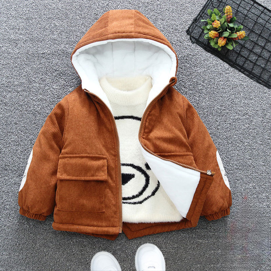 Chaqueta de invierno acolchada con capucha cálida