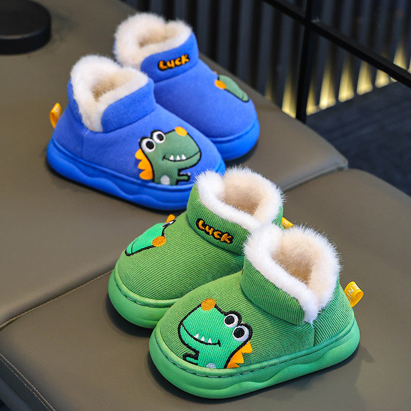 حذاء شتوي مبطّن بتصميم ديناصور