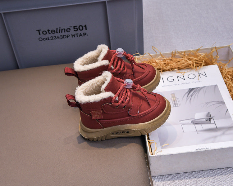 حذاء شتوي دافئ بطانة فرو فاخرة مناسب لفصل شتاء