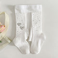 Calcetines de algodón para niñas decorados con corazones de cristal brillantes