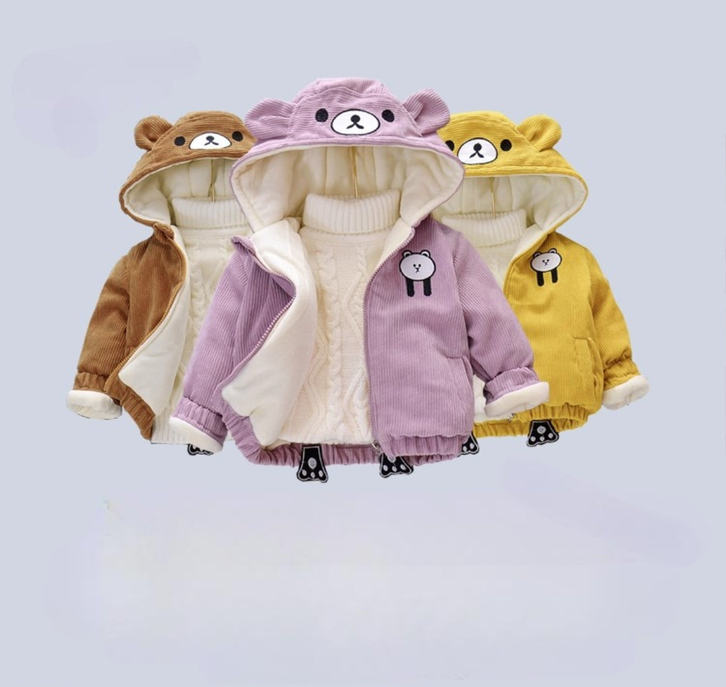 Chaqueta de invierno acolchada con textura aterciopelada elegante