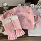 Conjunto de 2 piezas: Suéter de punto y pantalón de punto con volante.