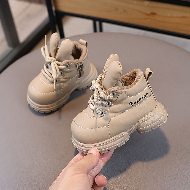 حذاء  شتوي ناعم بتصميم أرنوب لطيف بأذنين بارزتين