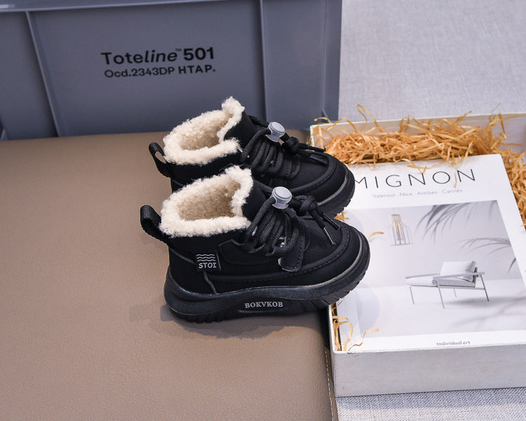 حذاء شتوي دافئ بطانة فرو فاخرة مناسب لفصل شتاء