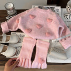 Conjunto de 2 piezas: Suéter de punto y pantalón de punto con volante.