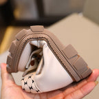 Botas de invierno elegantes con diseño de lazo de tela con lunares