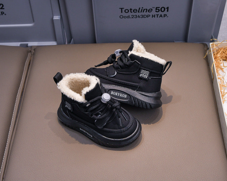 حذاء شتوي دافئ بطانة فرو فاخرة مناسب لفصل شتاء