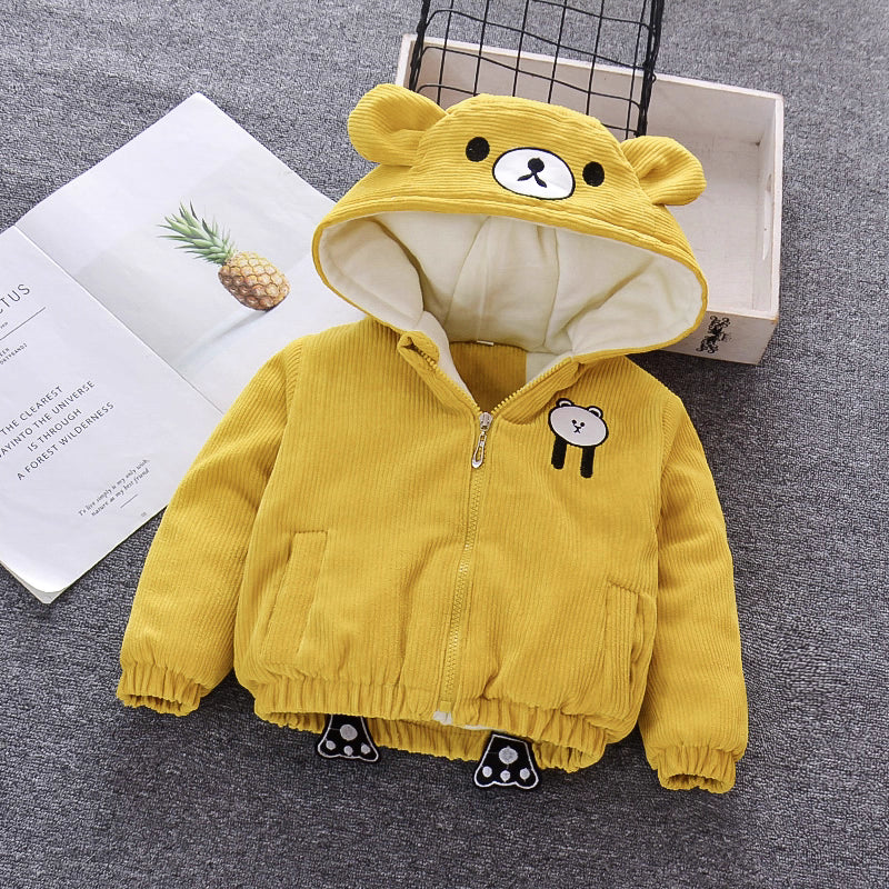 Chaqueta de invierno acolchada con textura aterciopelada elegante