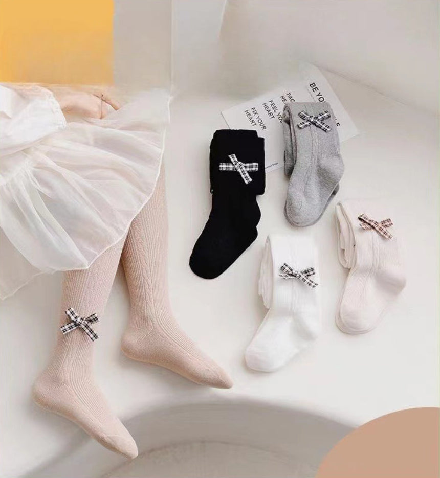 Calcetines largos y cálidos con diseño de lazo clásico