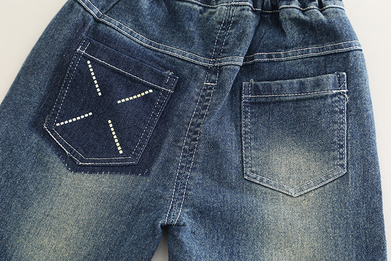 Conjunto de 3 piezas: chaqueta, camisa de cuadros interior y pantalón vaquero