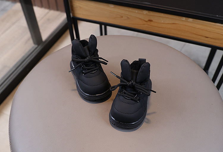 حذاء  شتوي ناعم بتصميم أرنوب لطيف بأذنين بارزتين