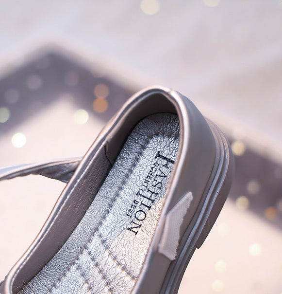 حذاء بناتي أنيق بتصميم زهرة كريستالية لامعة