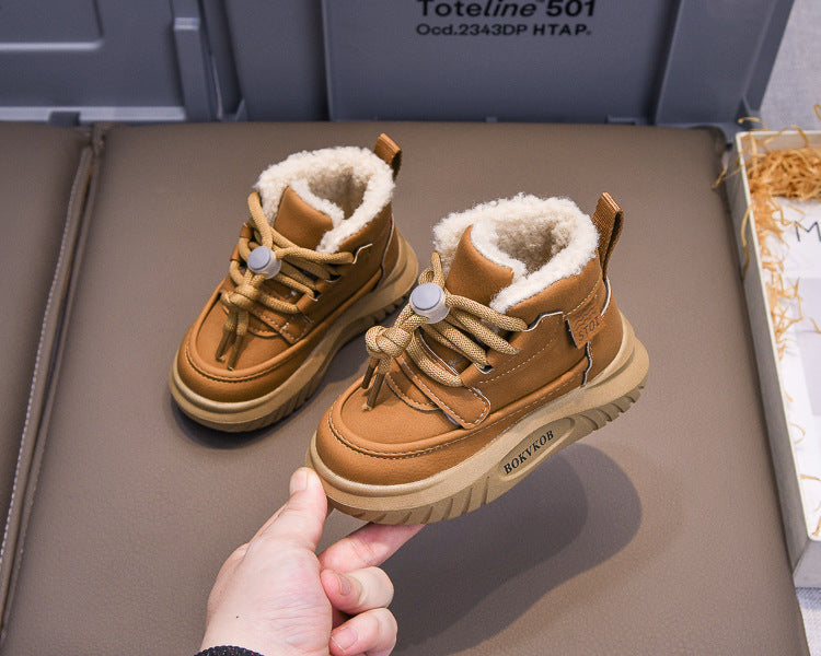 حذاء شتوي دافئ بطانة فرو فاخرة مناسب لفصل شتاء