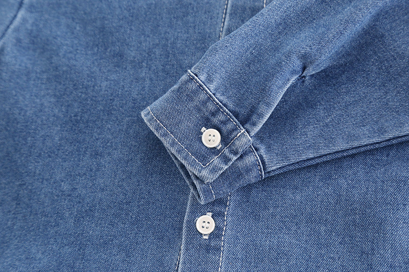 Conjunto de 3 piezas: camisa vaquera, suéter de lana y pantalón