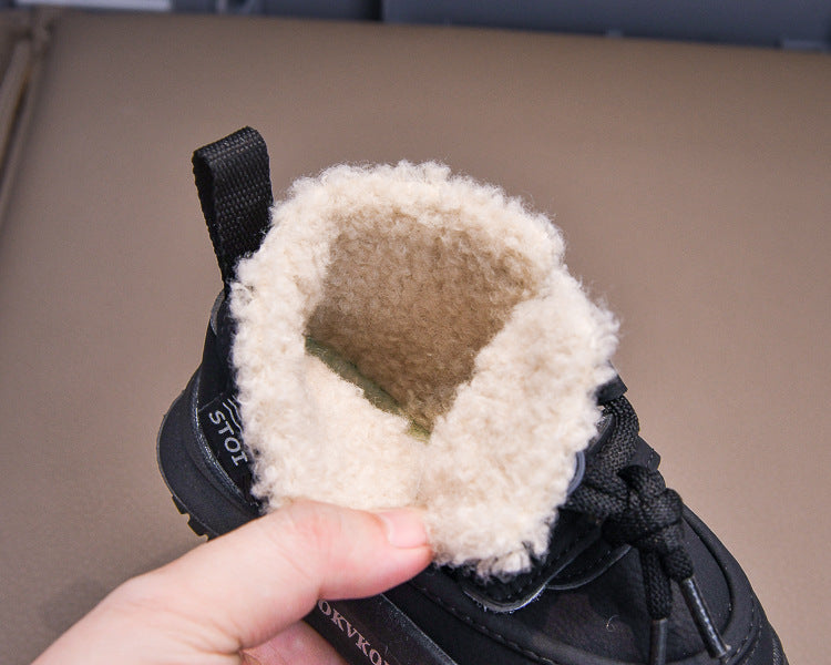 حذاء شتوي دافئ بطانة فرو فاخرة مناسب لفصل شتاء