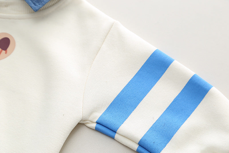 Conjunto de dos piezas con estampado de oso, estilo casual de otoño para niños