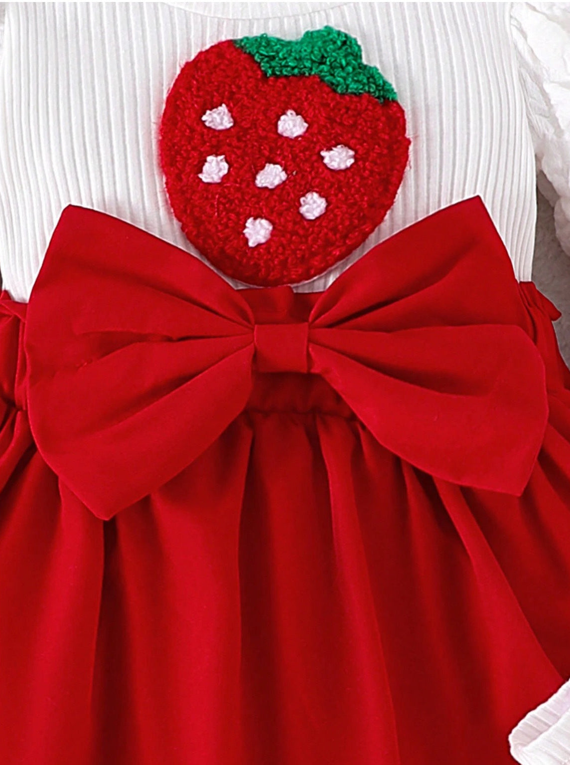 Conjunto de 2 piezas para niñas: body con mangas abullonadas y falda con volantes, acompañado de diadema y medias largas