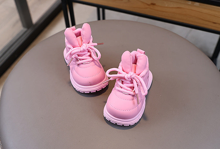 حذاء  شتوي ناعم بتصميم أرنوب لطيف بأذنين بارزتين