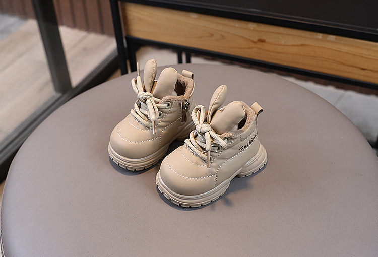 حذاء  شتوي ناعم بتصميم أرنوب لطيف بأذنين بارزتين