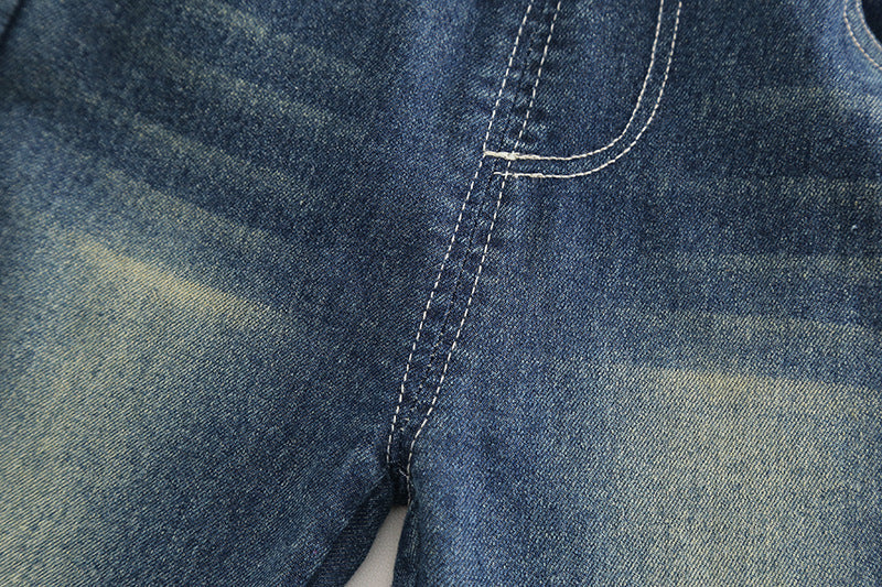 Conjunto de 3 piezas: chaqueta, camisa de cuadros interior y pantalón vaquero