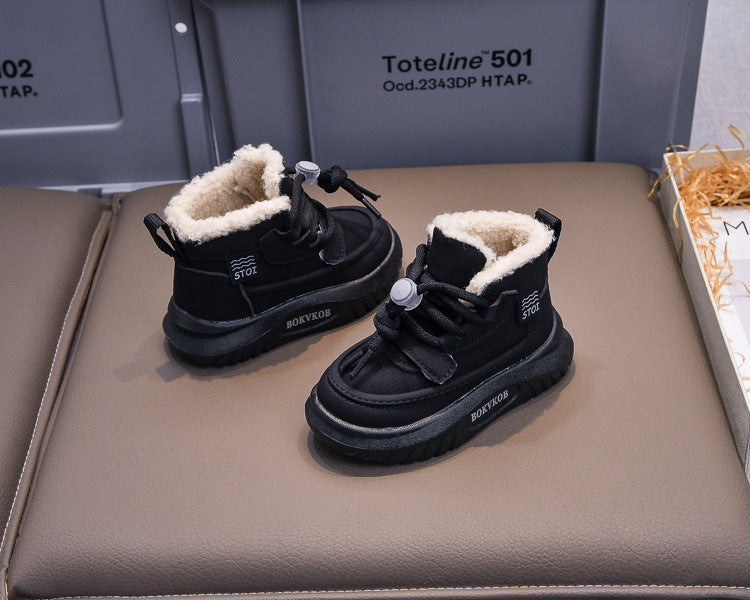 حذاء شتوي دافئ بطانة فرو فاخرة مناسب لفصل شتاء